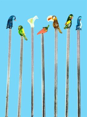 SWIZZLE STICKS - GLASS SET OF 7